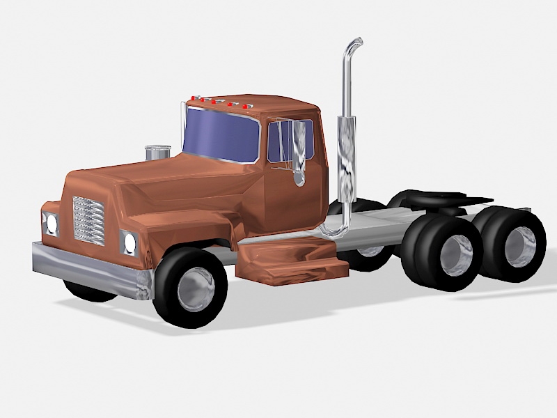 Red Tractor Truck 3d model download — 3D model download