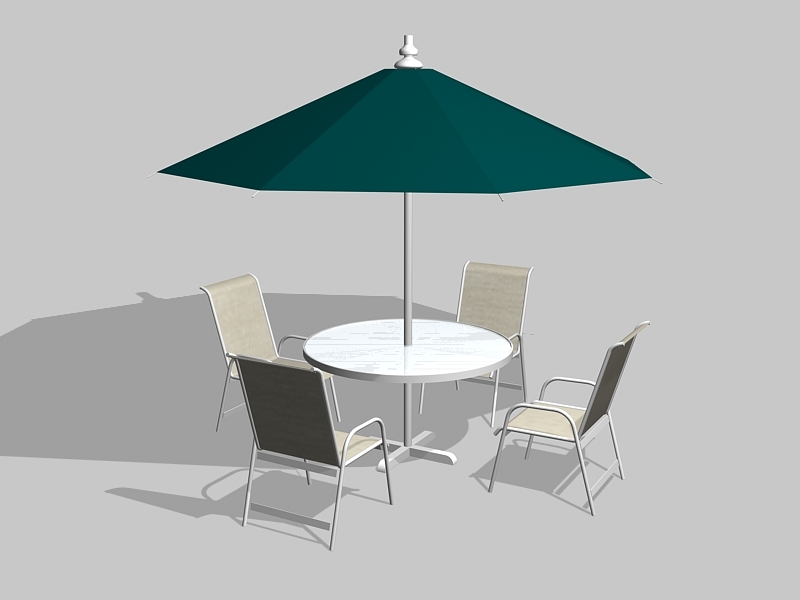 7 Piece Outdoor Patio Set with Umbrella 3d model download — 3D model download