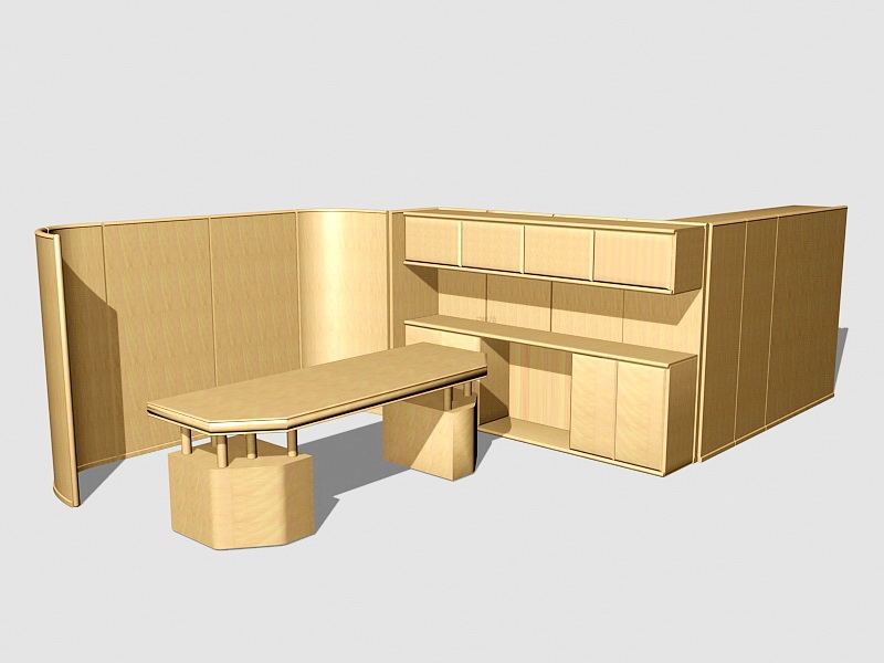 Modular Office Cubicles 3d model download — 3D model download