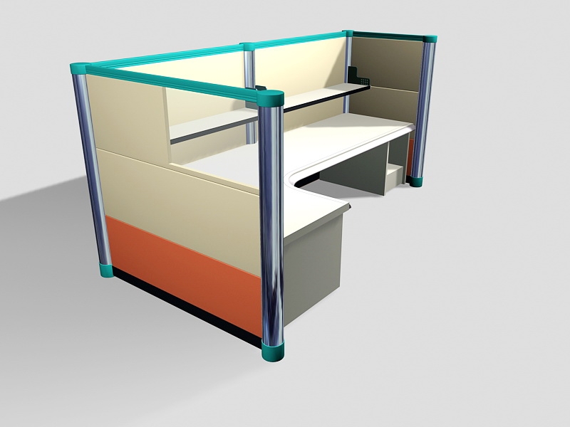 Cubicle Office Furniture 3d model download — 3D model download