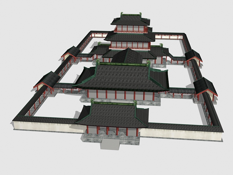 Chinese Palace Throne Room 3d model download — 3D model download