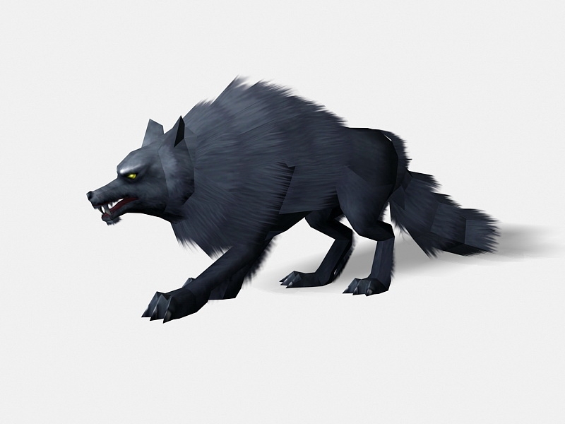 Black Wolf Low Poly 3d model download — 3D model download