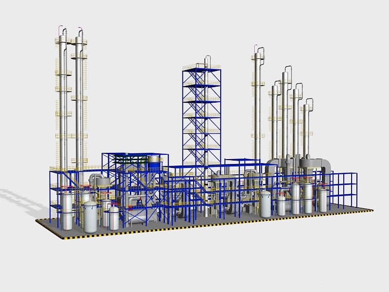 Oil Refinery Plant 3d model download — 3D model download