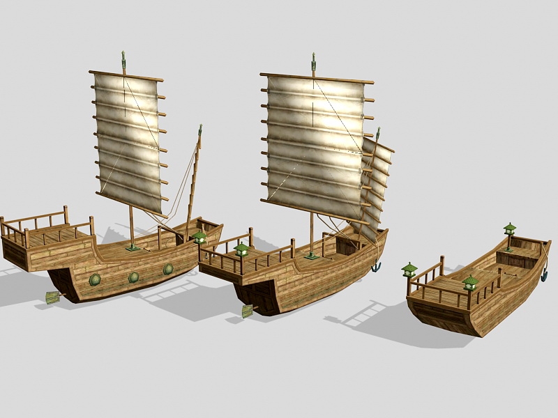 Ancient Chinese Ships 3d model download — 3D model download