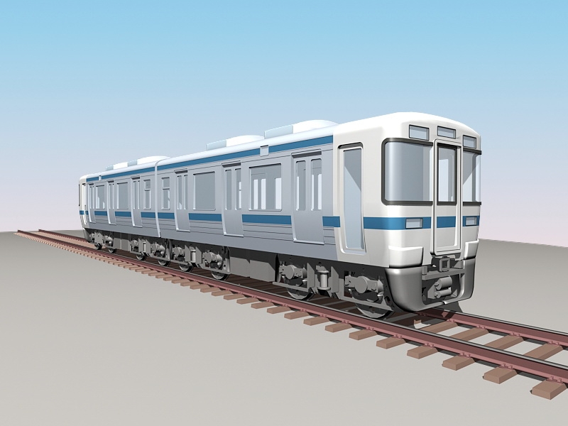 Railroad Passenger Train 3d model download — 3D model download