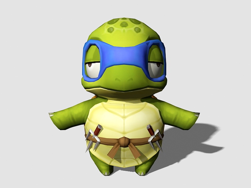 Ninja Turtle Cartoon Low Poly 3d model download — 3D model download
