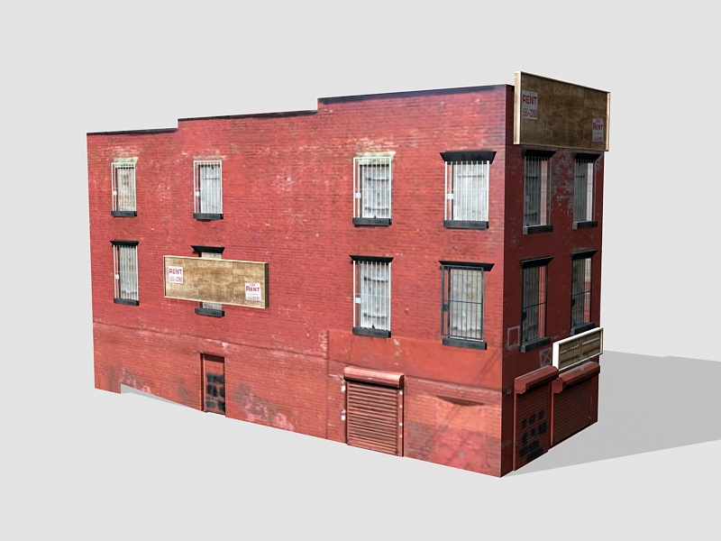 Old Brick Apartment Building 3d model download — 3D model download