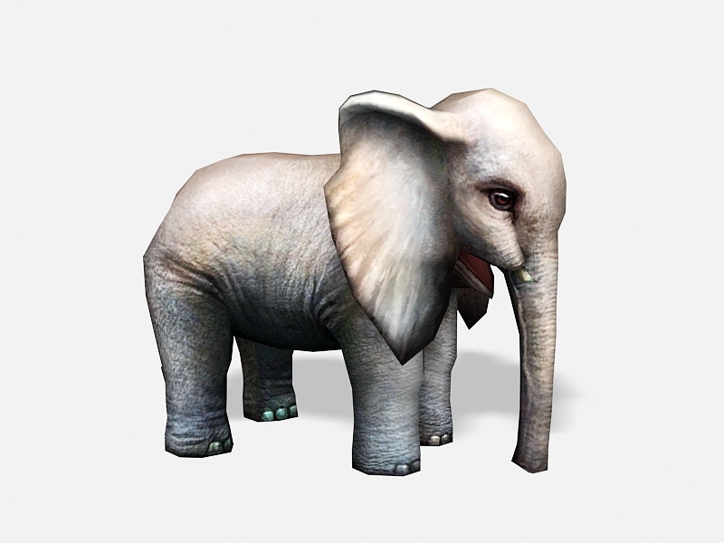 Baby Elephant Low Poly 3d model download — 3D model download