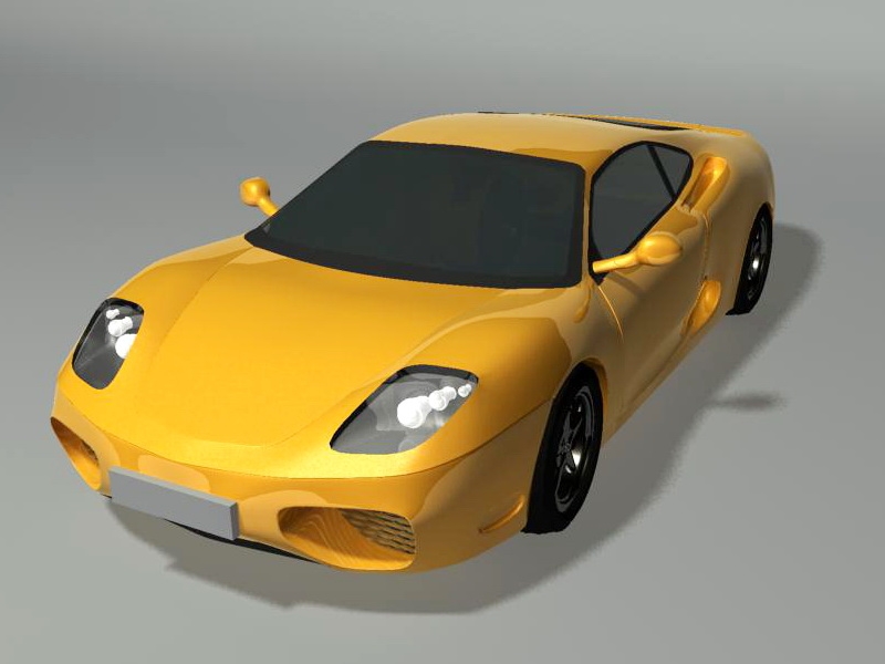Yellow Sports Car 3d model download — 3D model download