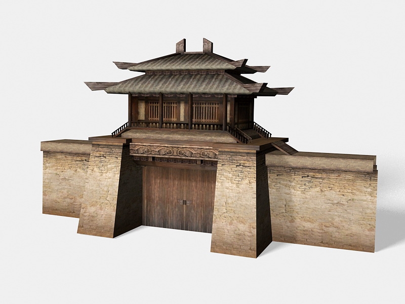 Ancient Chinese Gate 3d model download — 3D model download