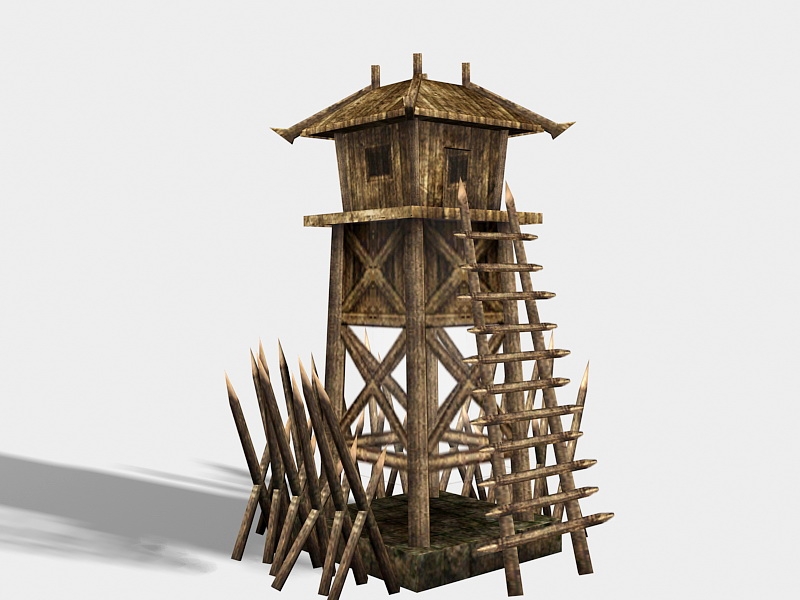Wooden Guard Tower 3d model download — 3D model download