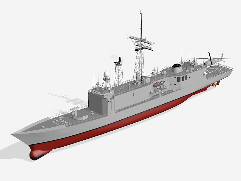 Oliver Hazard Perry-class Guided-missile Frigate 3d model download — 3D model download