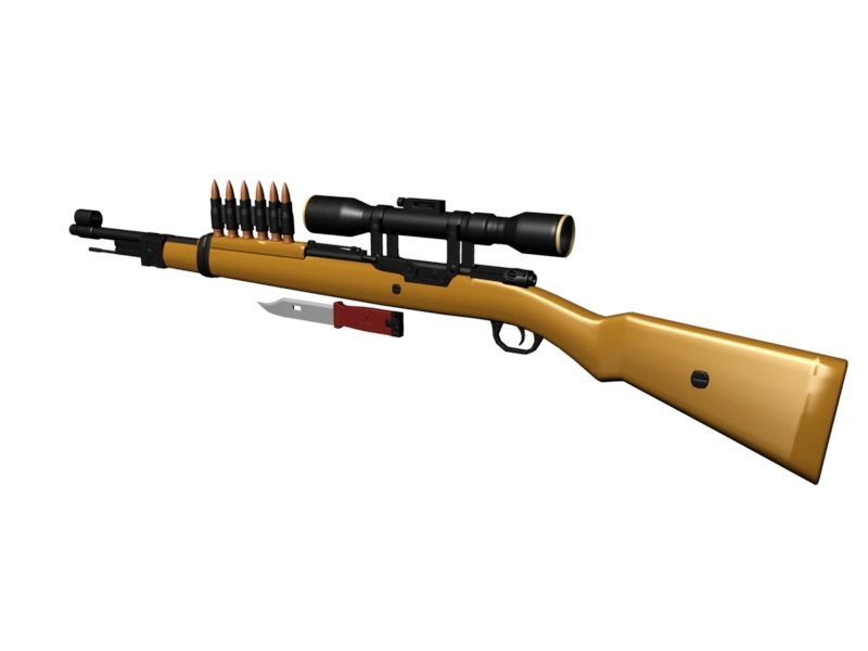 Rifle with Scope 3d model download — 3D model download