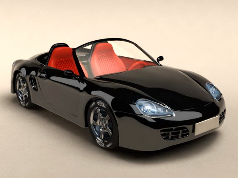 Black Sports Car Convertible 3d model download — 3D model download