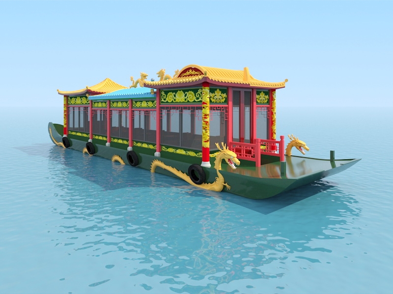 Ancient Chinese Royal Ship 3d model download — 3D model download