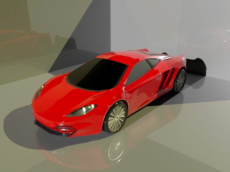Red Super Car 3d model download — 3D model download