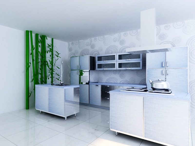 Light Blue Kitchen Ideas 3d model download — 3D model download