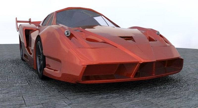 Red Super Car 3d model download — 3D model download