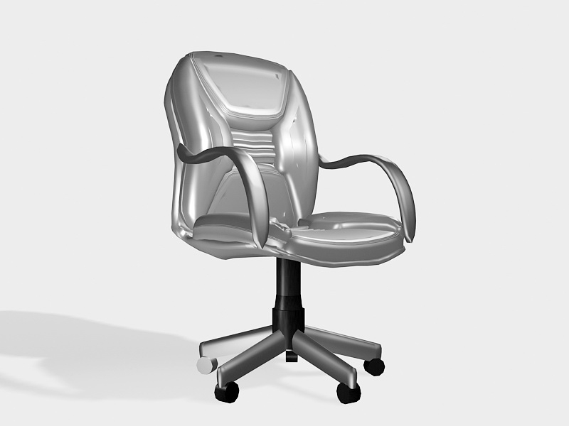 Black Leather Swivel Desk Chair 3d model download — 3D model download