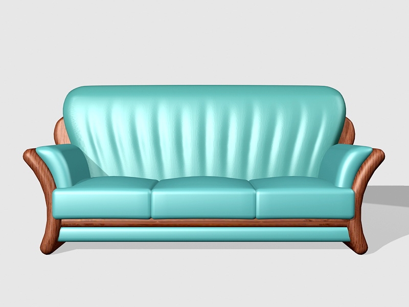 Blue Reclining Sofa Loveseat 3d model download — 3D model download