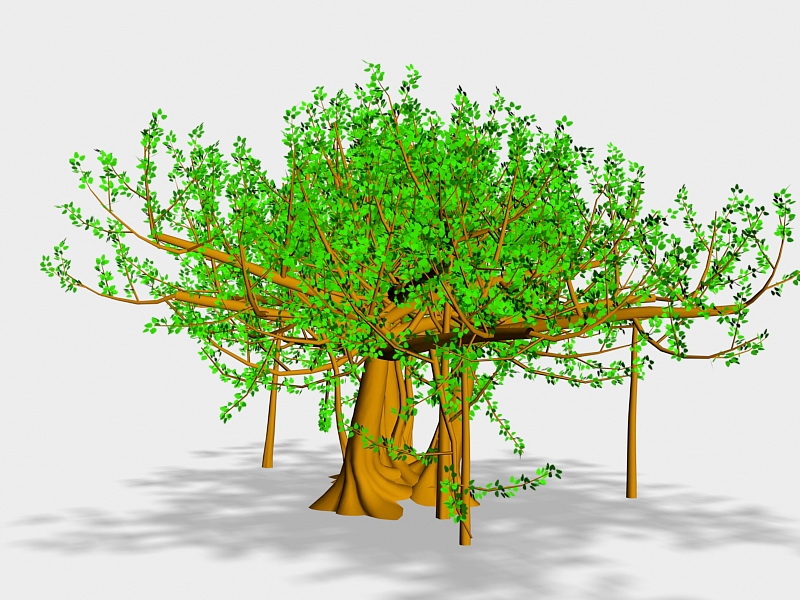 Cartoon Banyan Tree 3d model download — 3D model download