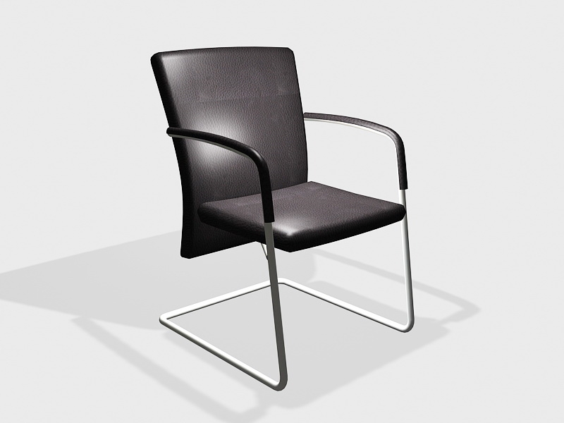 Leather Cantilever Dining Chair 3d model download — 3D model download