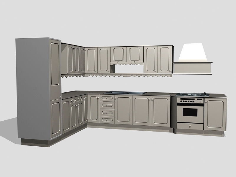 Traditional Kitchen Cabinet Design Ideas 3d model download — 3D model download