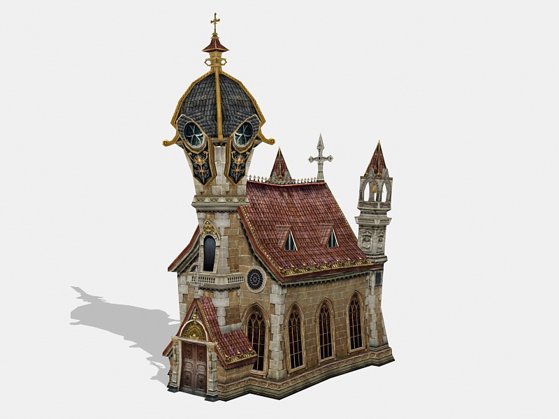 Medieval Cathedral Architecture 3d model download — 3D model download