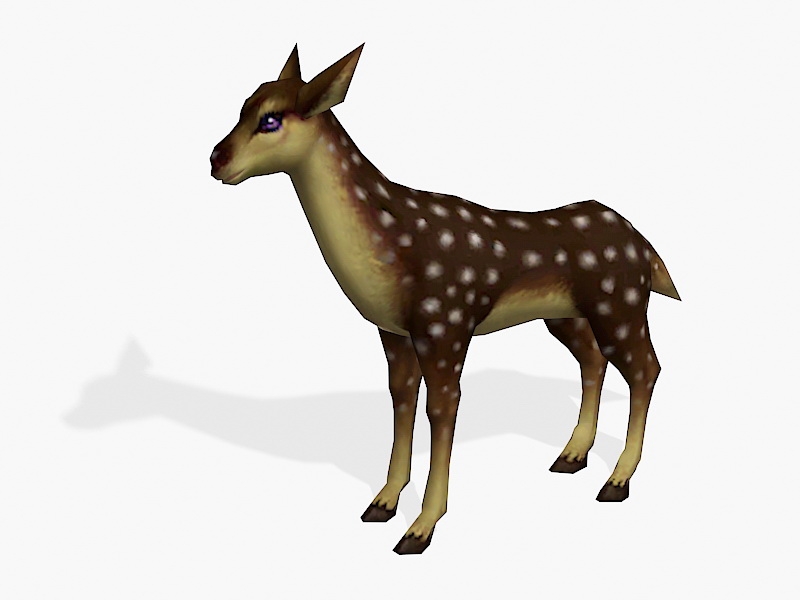 Low Poly Female Sika Deer 3d model download — 3D model download