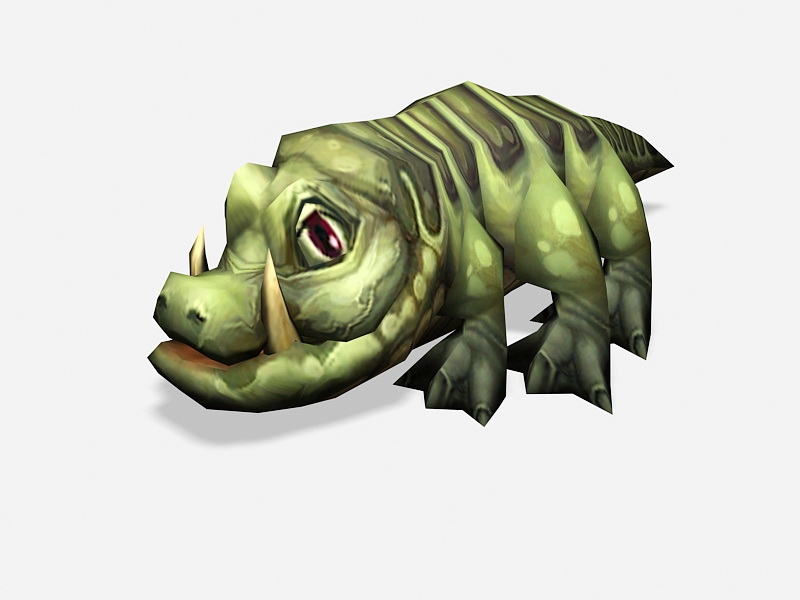 Cartoon Baby Crocodile Low Poly 3d model download — 3D model download