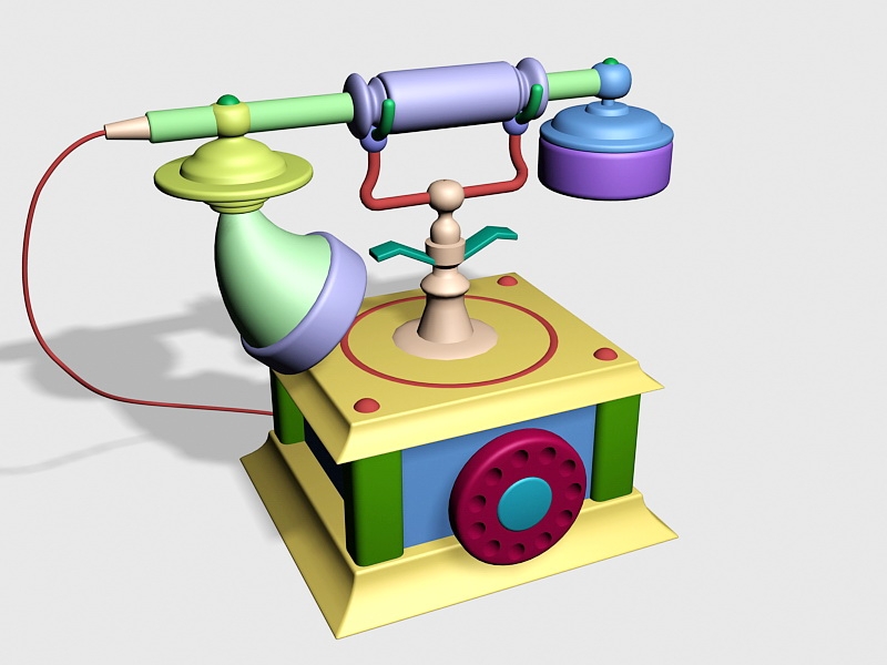 Old-Style Rotary Phone 3d model download — 3D model download
