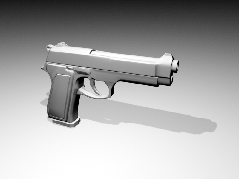 Compact 9Mm Pistol 3d model download — 3D model download