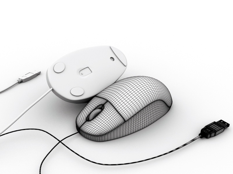 White Computer Mouse 3d model download — 3D model download