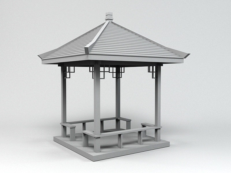 Oriental Garden Pavilion 3d model download — 3D model download