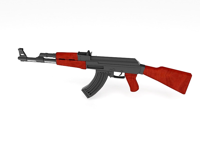Russian Red AK-47 3d model download — 3D model download