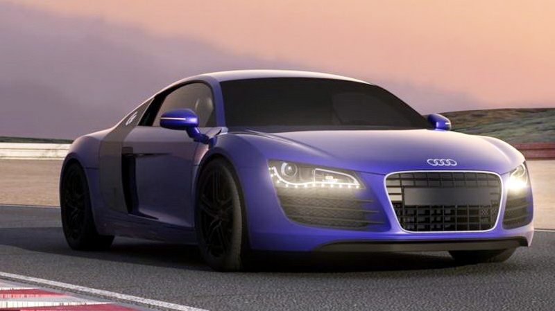 Audi R8 Dark Blue 3d model download — 3D model download