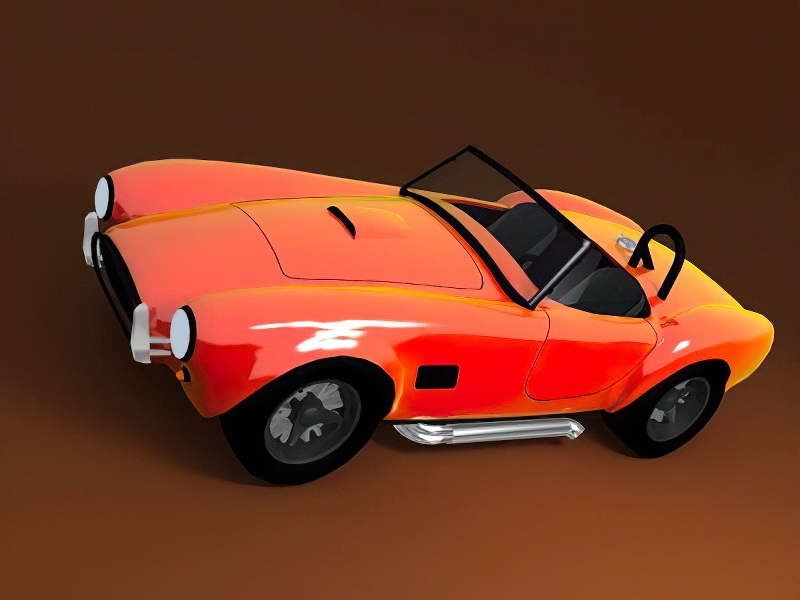 Orange Convertible Car 3d model download — 3D model download