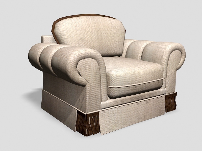 Upholstered Armchair 3d model download — 3D model download