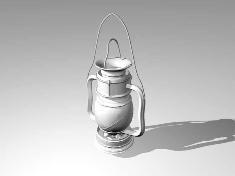 Lantern Oil Lamp 3d model download — 3D model download