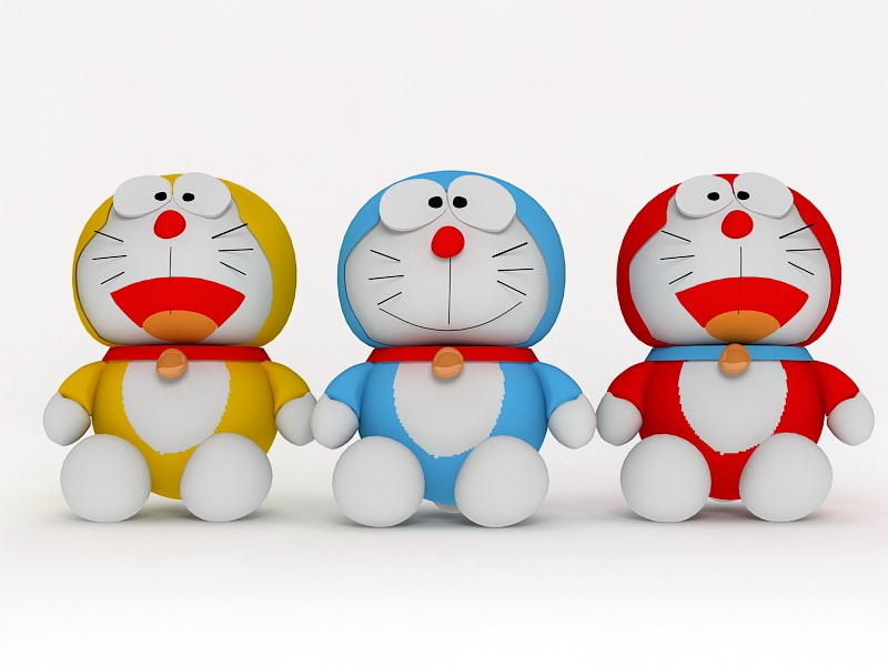 Three Color Doraemon 3d model download — 3D model download