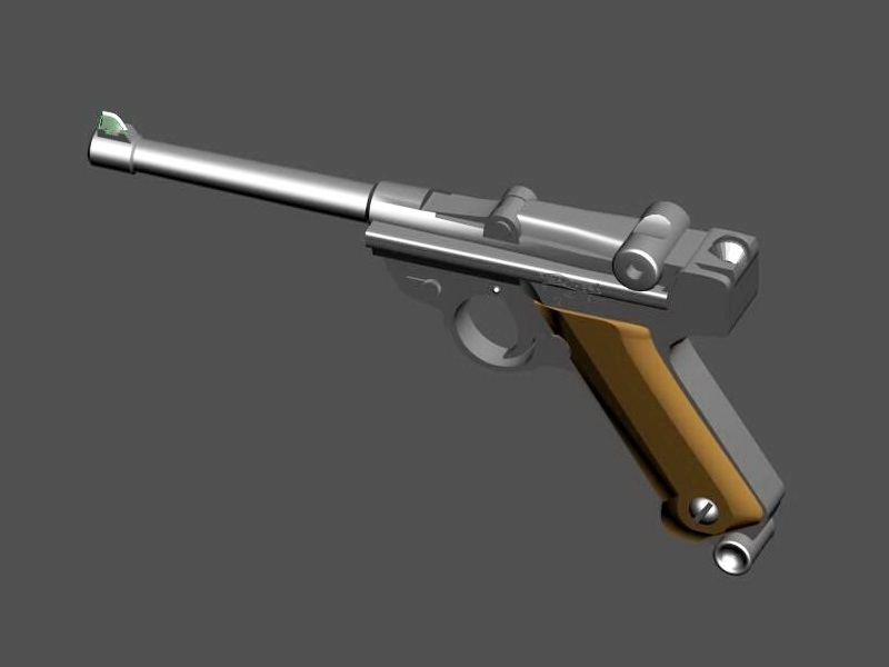 Old German Luger Pistol 3d model download — 3D model download