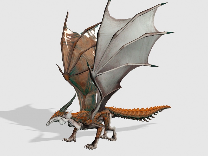 Old Red Dragon Rigged 3d model download — 3D model download