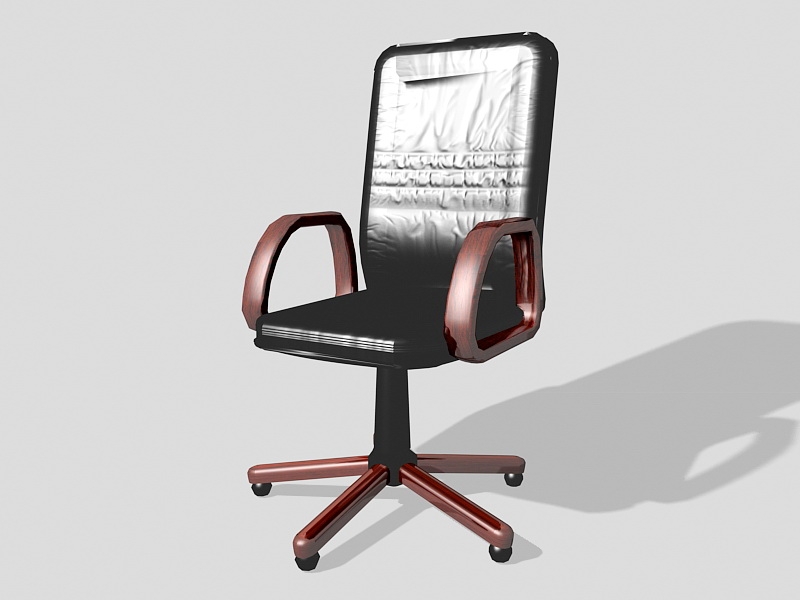 Black Leather Office Chair 3d model download — 3D model download