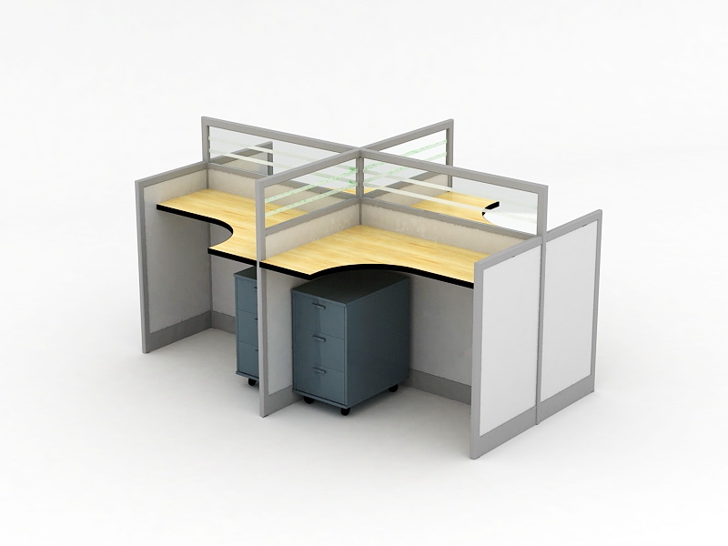 Small Office Cubicle Units 3d model download — 3D model download