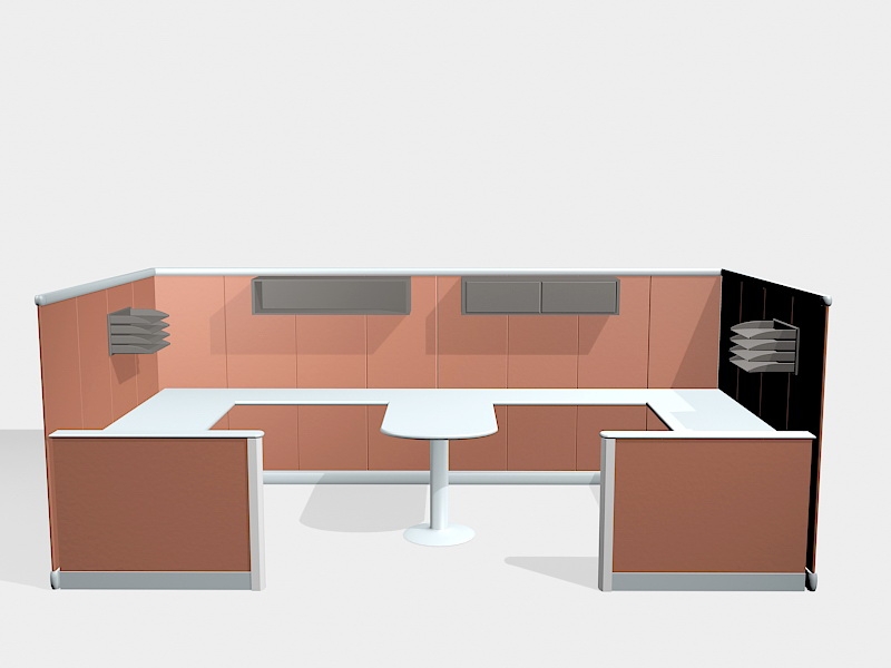 Office Cubicle Workstation Design 3d model download — 3D model download