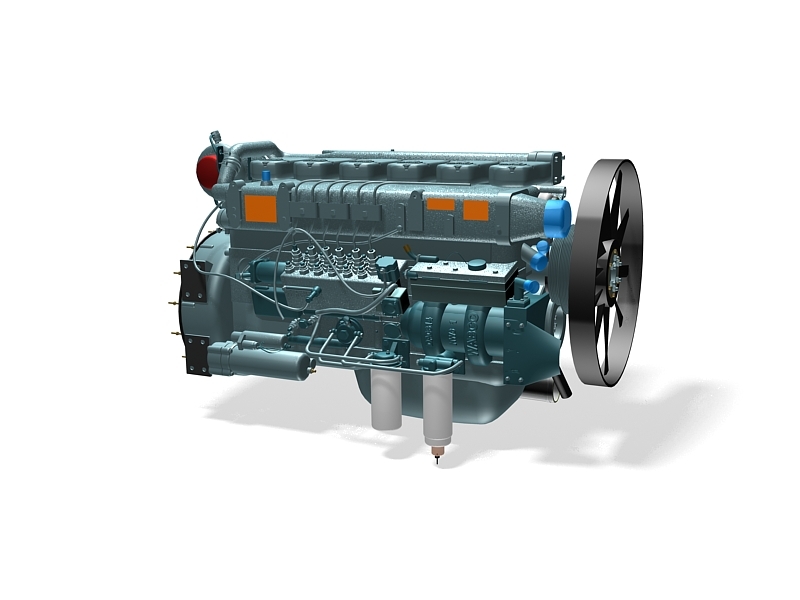 Truck Diesel Engine 3d model download — 3D model download