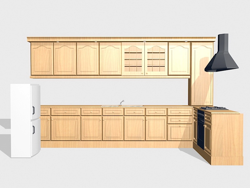 Rustic Kitchen Cabinet Ideas 3d model download — 3D model download
