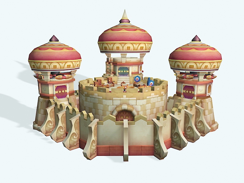 Beautiful Cartoon Castle 3d model download — 3D model download