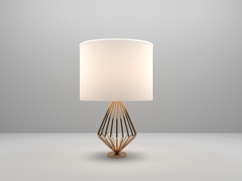 Modern Brass Table Lamp 3d model download — 3D model download