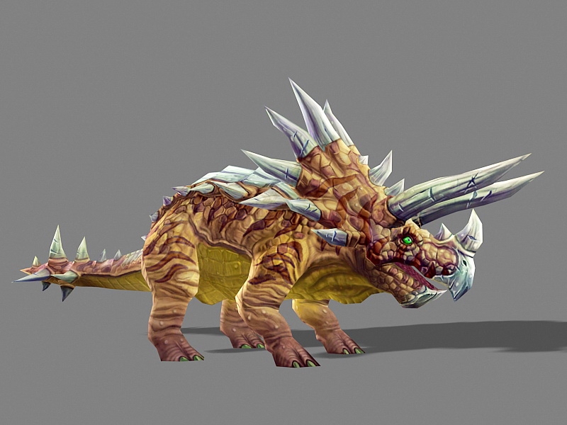Orange Triceratops Dinosaur 3d model download — 3D model download